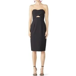 🔥 Black Halo Eve Jada Cocktail Dress Little Black Dress   US 2 MIDI